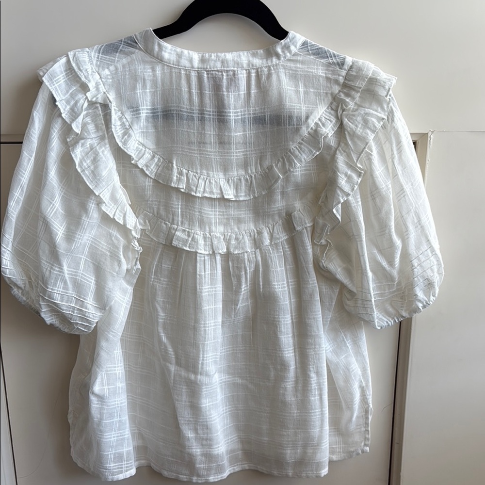 Cleobella Cream Puff Sleeve Ruffled Blouse - Picture 4 of 4